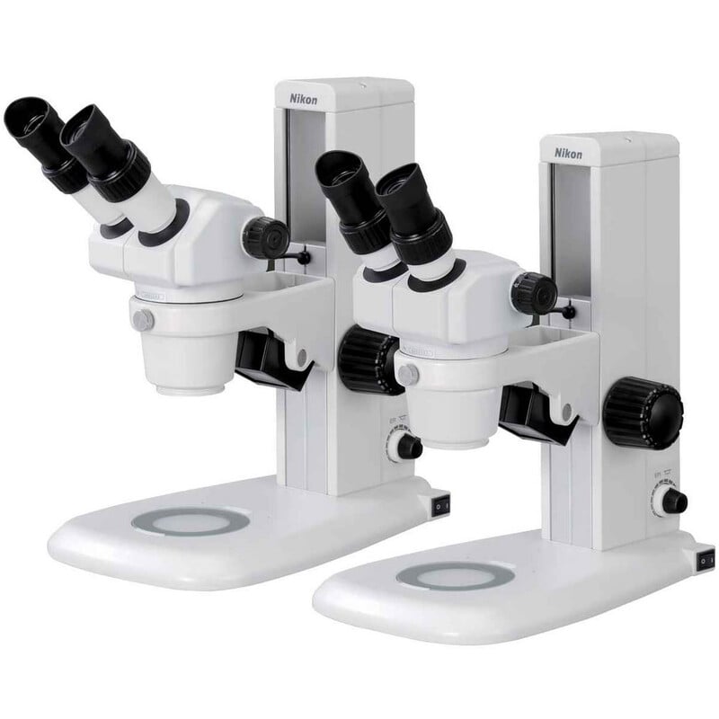 Nikon Stereo zoom microscope SMZ445, bino, 0.8x-3.5x, 45°, FN21, W.D.100mm, incident and transmitted light, LED