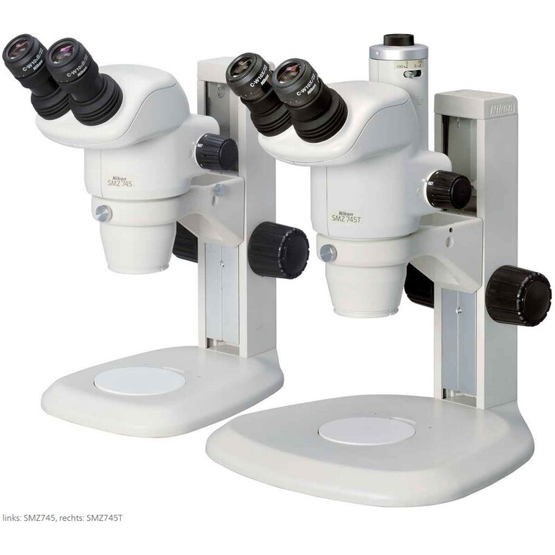 Nikon Stereo zoom microscope SMZ745T, trino, 0.67x-5x,45°, FN22, W.D.115mm, single-arm stand