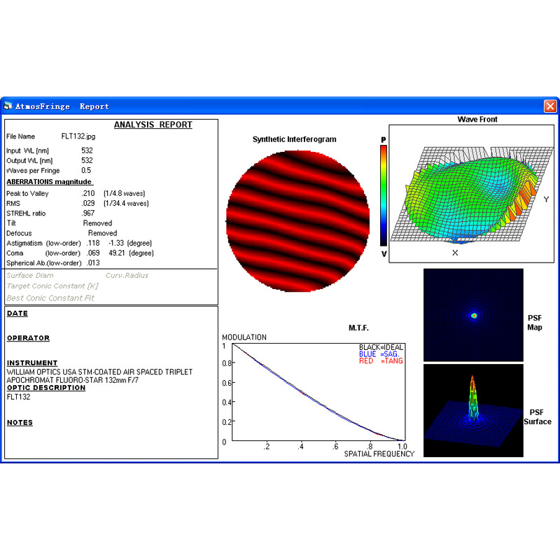 William Optics Refractor apocromático AP 132/925 Fluorostar Space Gray OTA