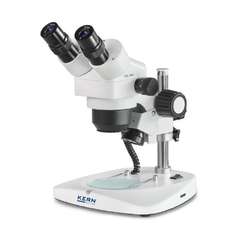 Kern Stereo zoom microscope OZL 445, Greenough, Column, bino, 0.75-3.6x,10x/21, 0.35W LED