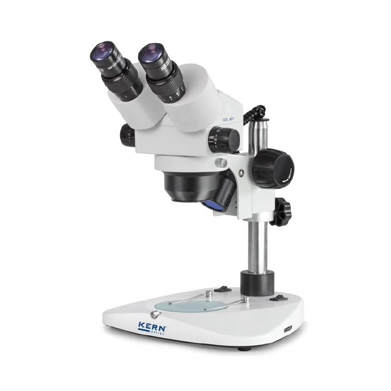 Kern Stereo zoom microscope OZL 451, Greenough, Column, bino, 0.75-5.0x, 10x/23, 10W Hal