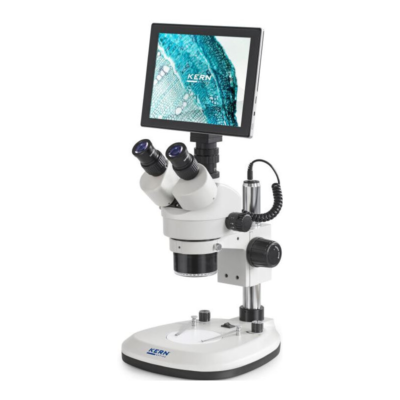 Kern Microscope OZL 466C241, Greenough, Column, 7-45x, 10x/20, Reflected light, 3W LED, Ringl.Camera 5MP, USB, USB 2.0, HDMI, WiFi, Tablet