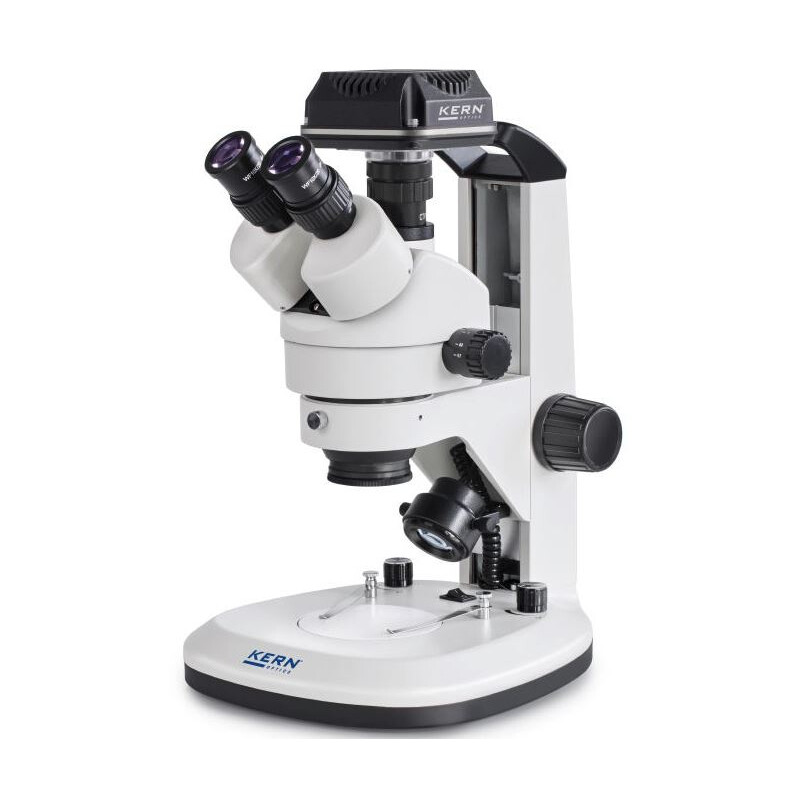 Kern Microscope OZL 468C832, Greenough, Gear rack, 7-45x, 10x/20, Reflected light, 3W LED, Camera 5MP, USB 3.0