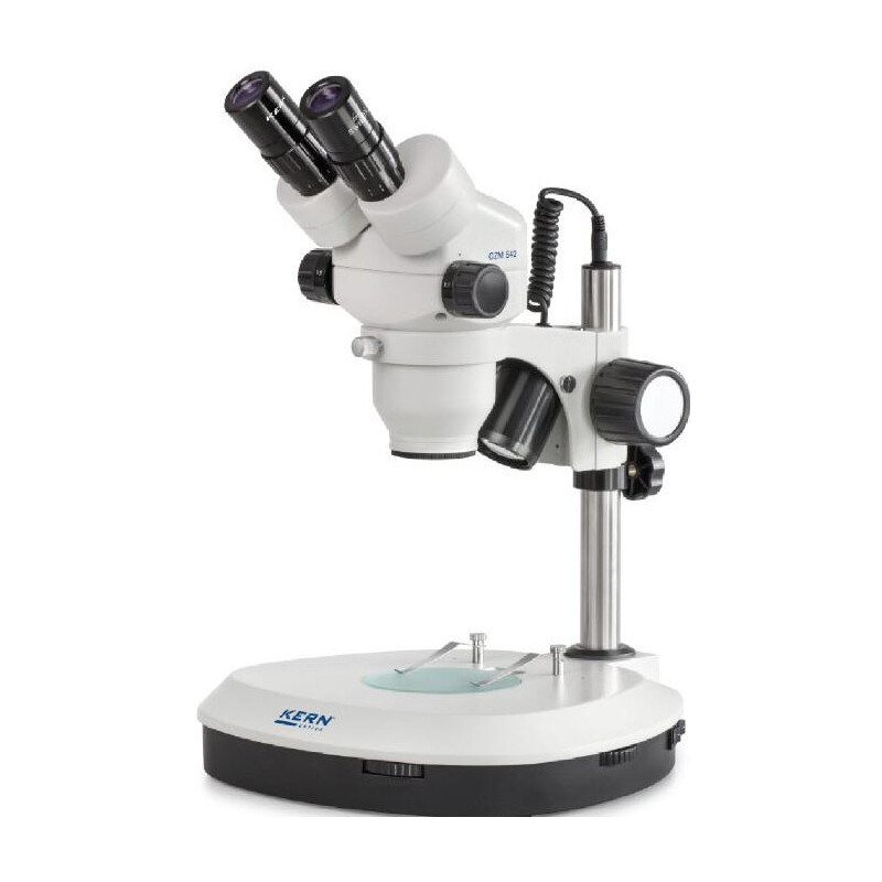 Kern Stereo zoom microscope OZM 542, Bino, 7-45x, HSWF10x23, Transmitted light, 3W LED