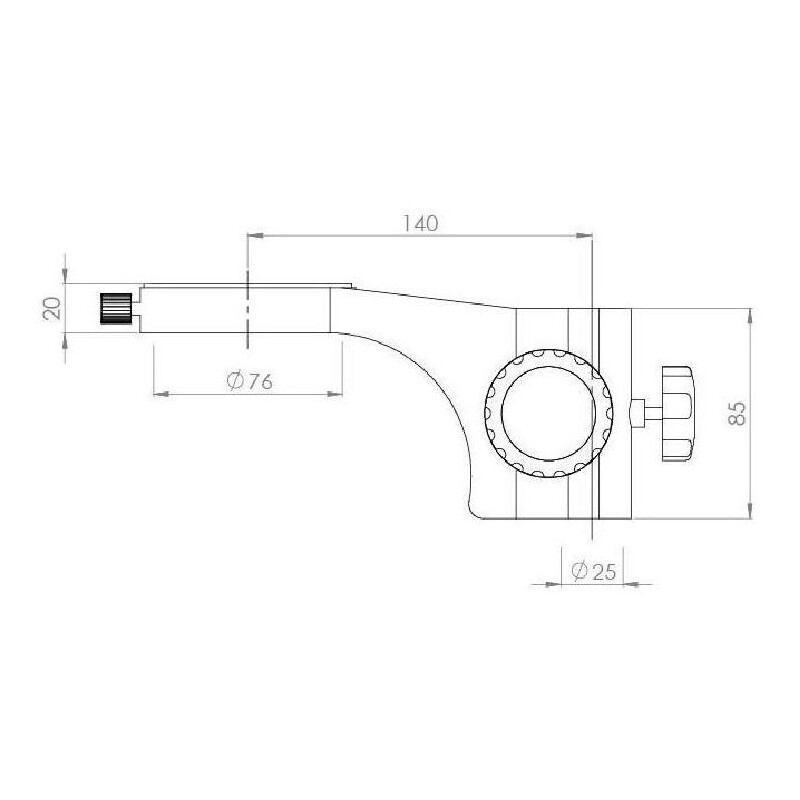 Kern Microscopio stereo zoom OZM 912, bino, 7x-45x, HSWF 10x23 mm, Stativ, Einarm (430 mm x 385 mm) m. Tischplatte, Ringlicht LED 4.5 W