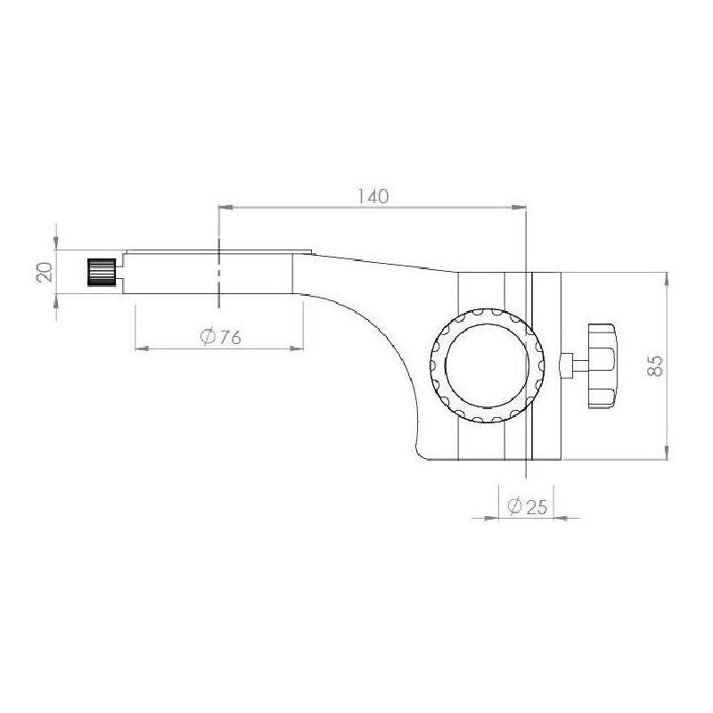 Kern Microscopio stereo zoom OZM 932, bino, 7-45x, HSWF 10x23 mm, Stativ doppelarm, 430x480mm, m. Tischplatte, Ringlicht LED 4.5 W