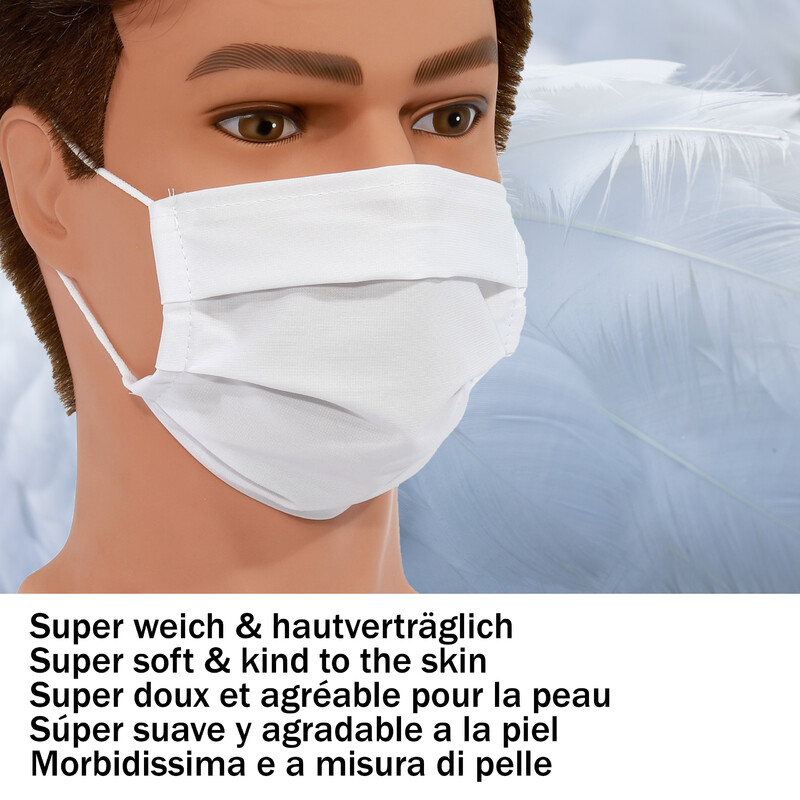 Masketo Mondmasker, polyester, wit, voor kinderen