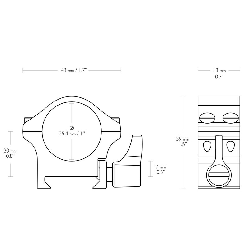 HAWKE Professional steel ring mount Weaver 1inch low