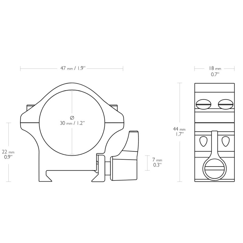 HAWKE Professional steel ring mount Weaver 30mm Low