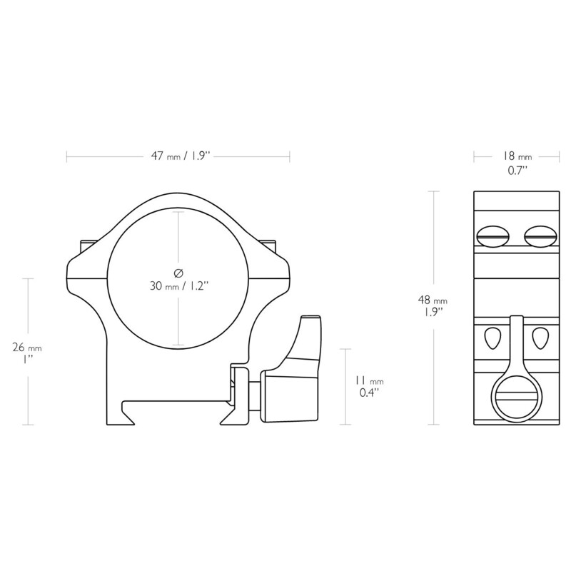 HAWKE Professional steel ring mount Weaver 30mm middle