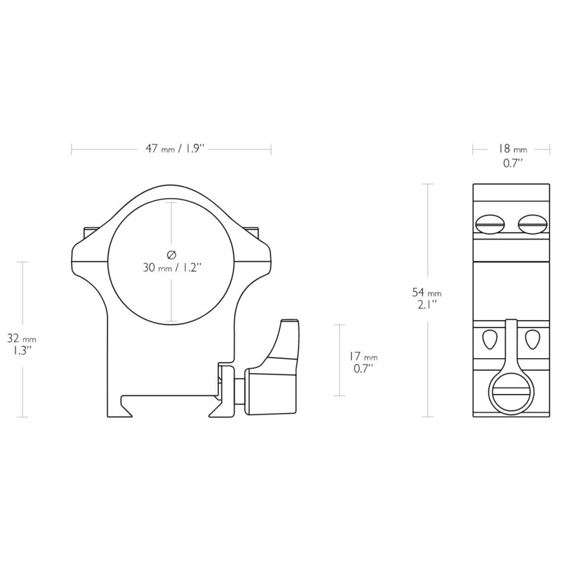 HAWKE Professional steel ring mount Weaver 30mm high