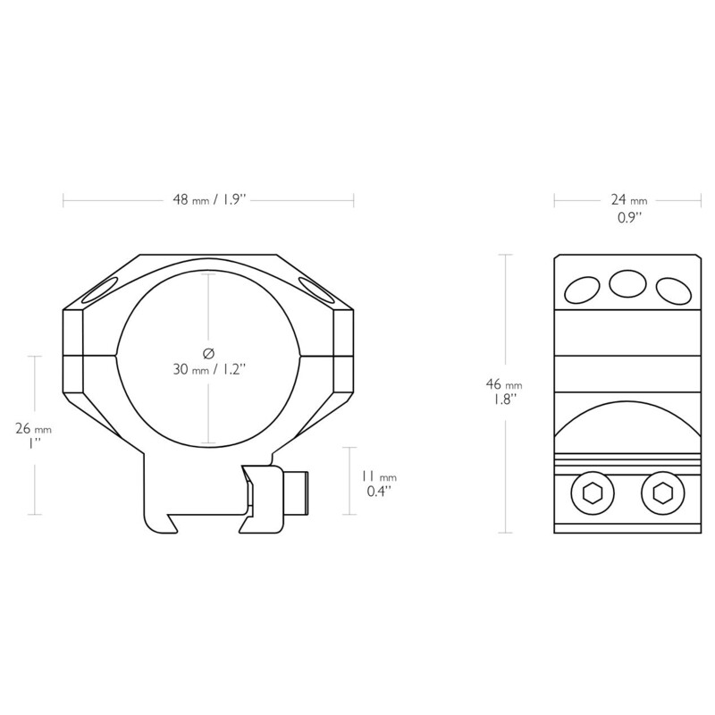 HAWKE Tactical ring mount 9-11mm 30mm middle