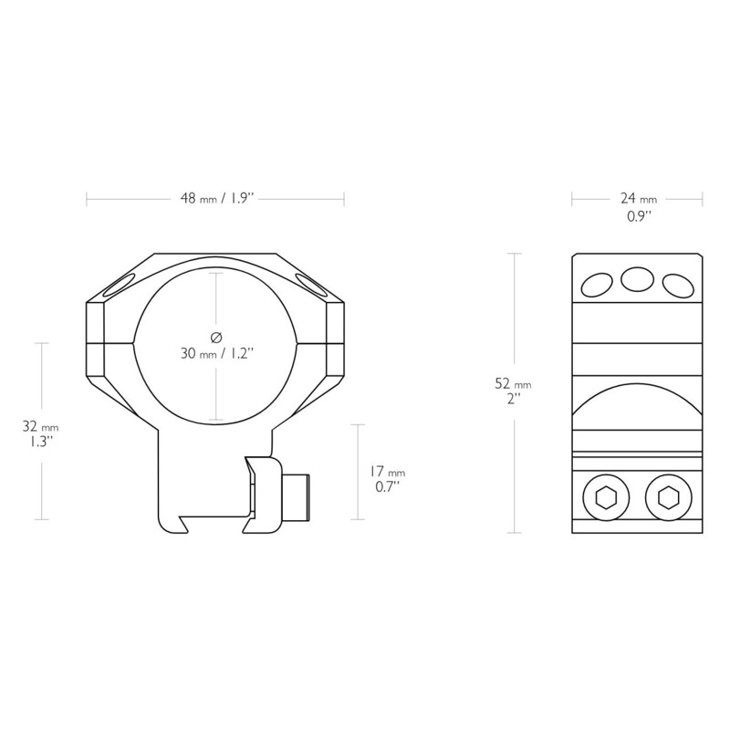 HAWKE Tactical ring mount 9-11mm 30mm high