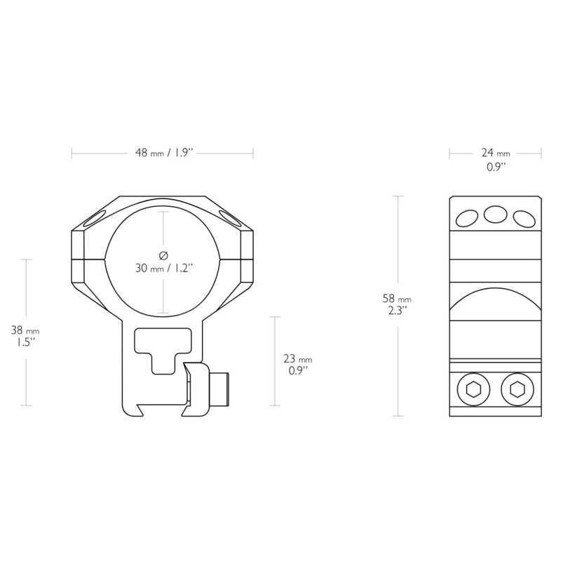 HAWKE Tactical ring mount 9-11mm 30mm extra high