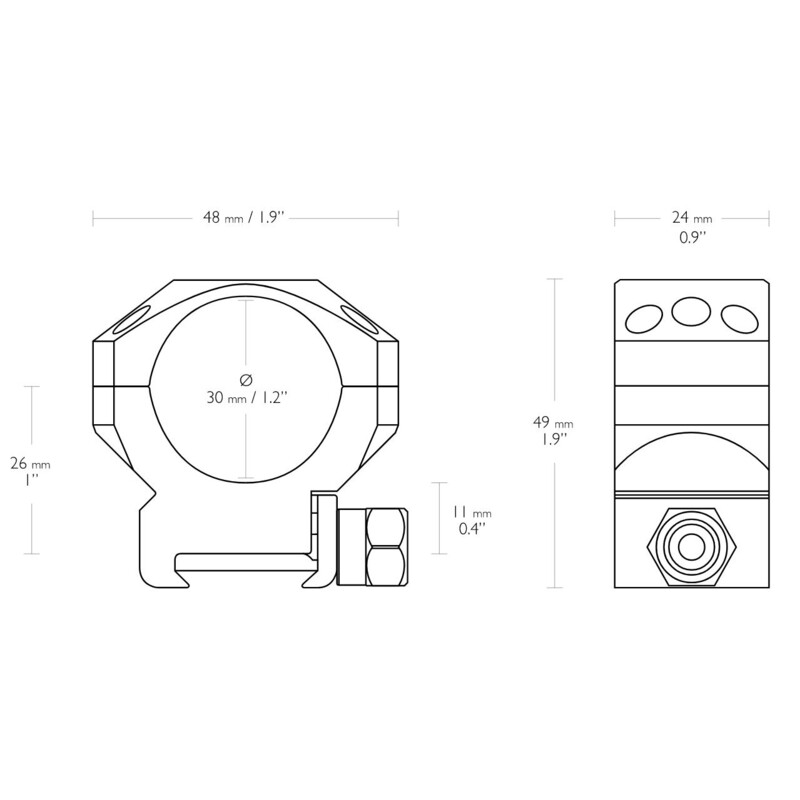 HAWKE Tactical ring mount Weaver 30mm middle