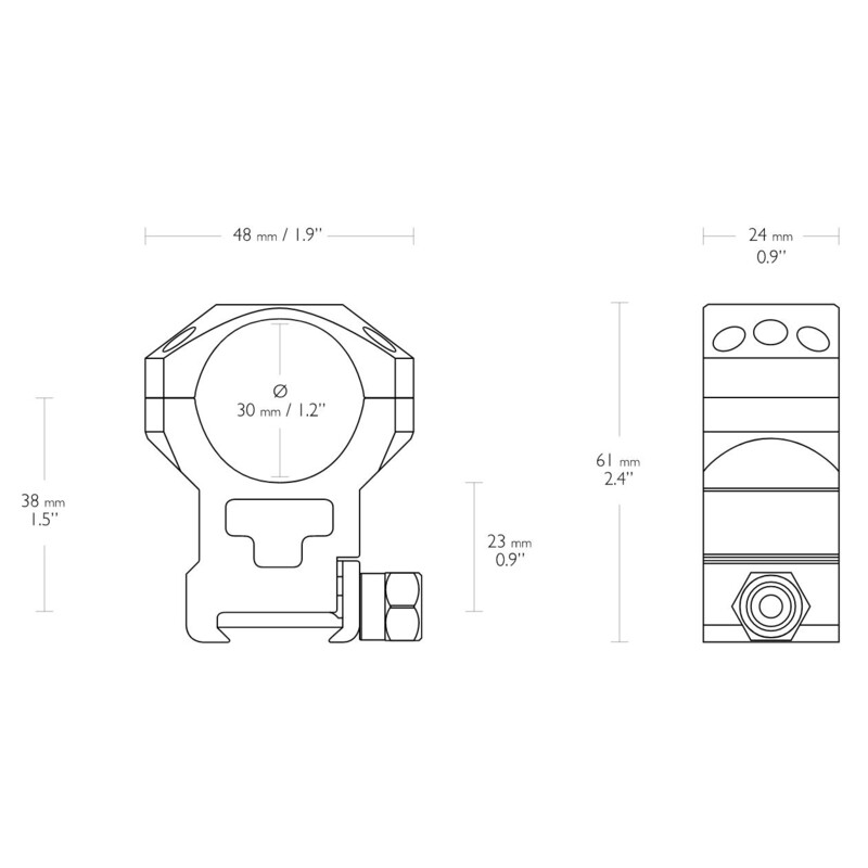 HAWKE Tactical ring mount Weaver 30mm extra high