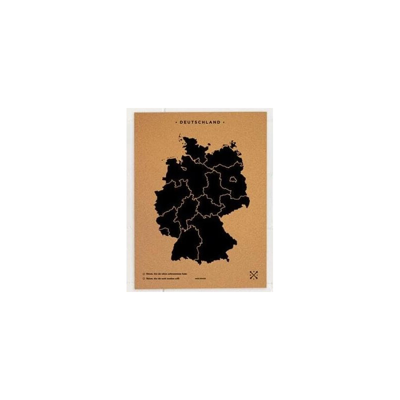 Miss Wood Kaart Woody Map Countries Deutschland Cork L black (60 x 45 cm)