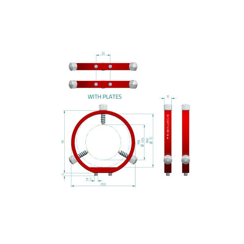 PrimaLuceLab Anelli da guida PLUS 80mm