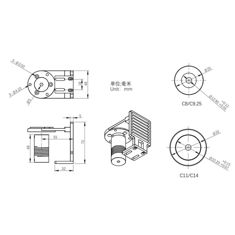 ZWO Adaptador para motor de enfoque EAF en C8 y C9,25 de Celestron