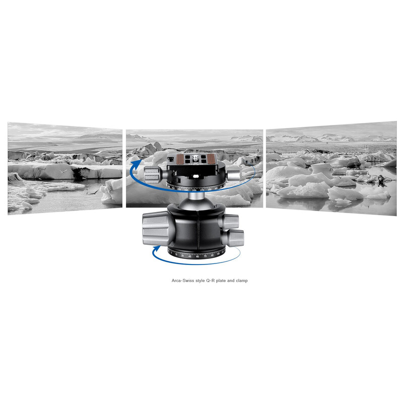 Leofoto Tripod ball-head LH-36R, Dual-Panoramafunktion + Schnellwechselplatte NP-50