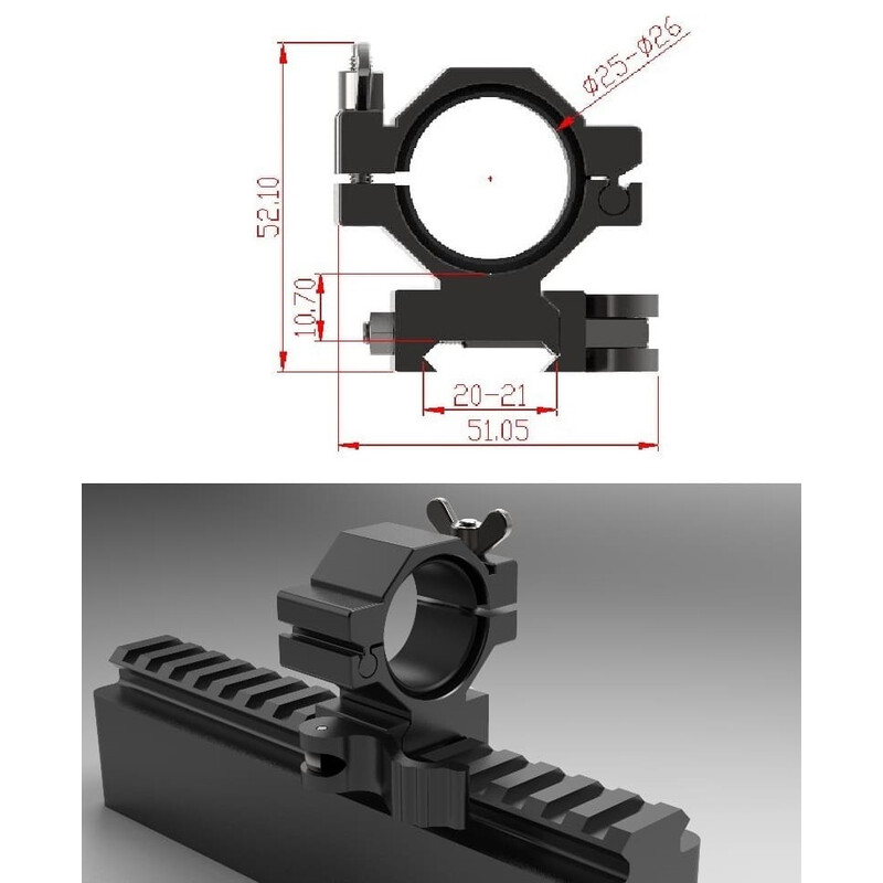 Sytong Adjustable quick-mount Pic-Rail 24-26mm