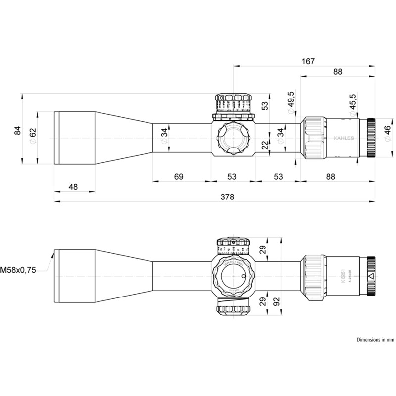 Kahles Riflescope K525i 5-25x56, SKMR, ccw, left