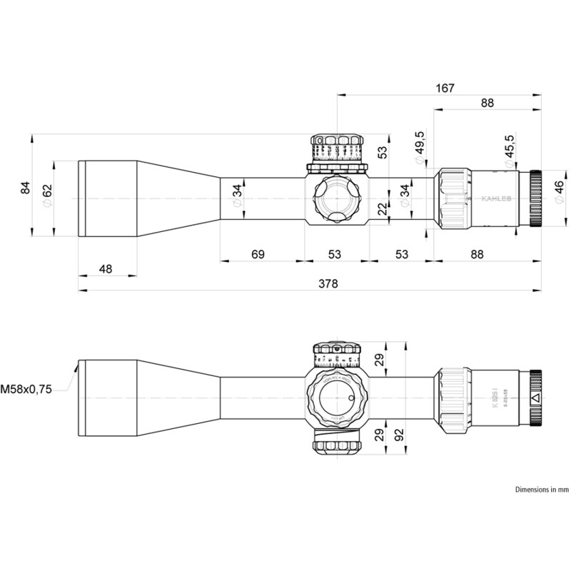 Kahles Riflescope K525i DLR 5-25x56, SKMR4, ccw, right