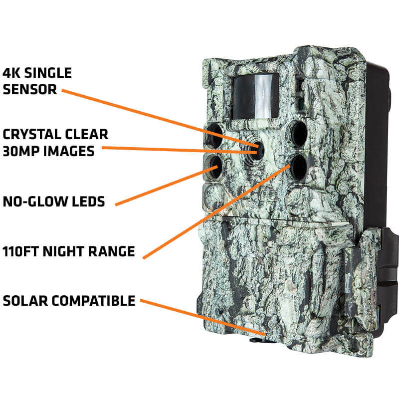 Bushnell Cámara de caza 30MP CORE 4KS Tree Bark Camo No Glow, Box 5L