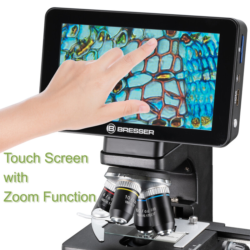 Bresser Microscope Researcher LCD Mikroskop, LED, 16MP screen, 40x-600x, DL