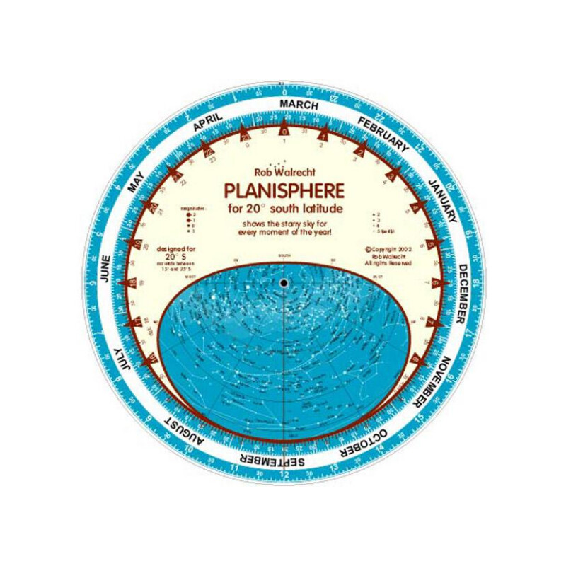 Rob Walrecht Sterrenkaart Planisphere 20°S 25cm