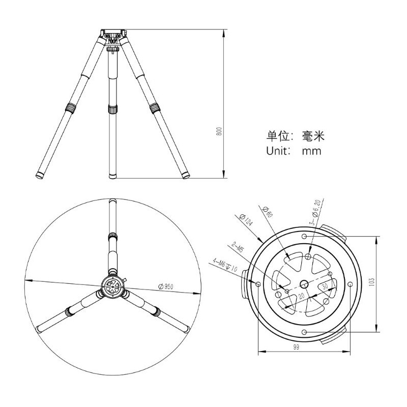 ZWO Cavalletto TC40 for AM5 / AM3