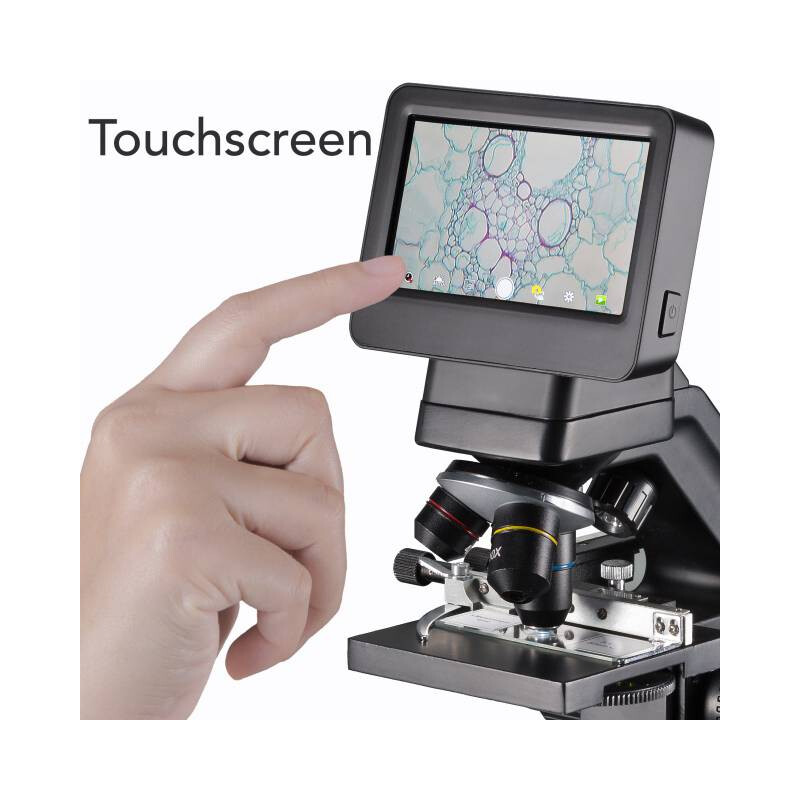 Bresser Microscopio Biolux Touch, screen, 30x-1125x, AL/DL, LED, 5 MP, HDMI, Mikroskop für Schule und Hobby