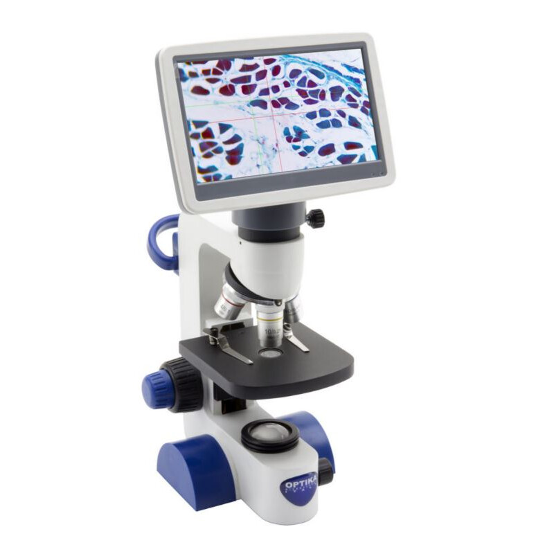 Optika Microscope B-61V, Screen, 7 inch, DIN, achro, 40-400x, LED, 1W