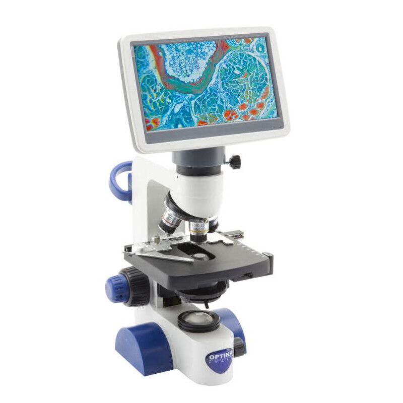 Optika Microscope B-62V, Screen, 7 inch, DIN, achro, 40-400x, LED, 1W, Cross table, Abbe Condensor