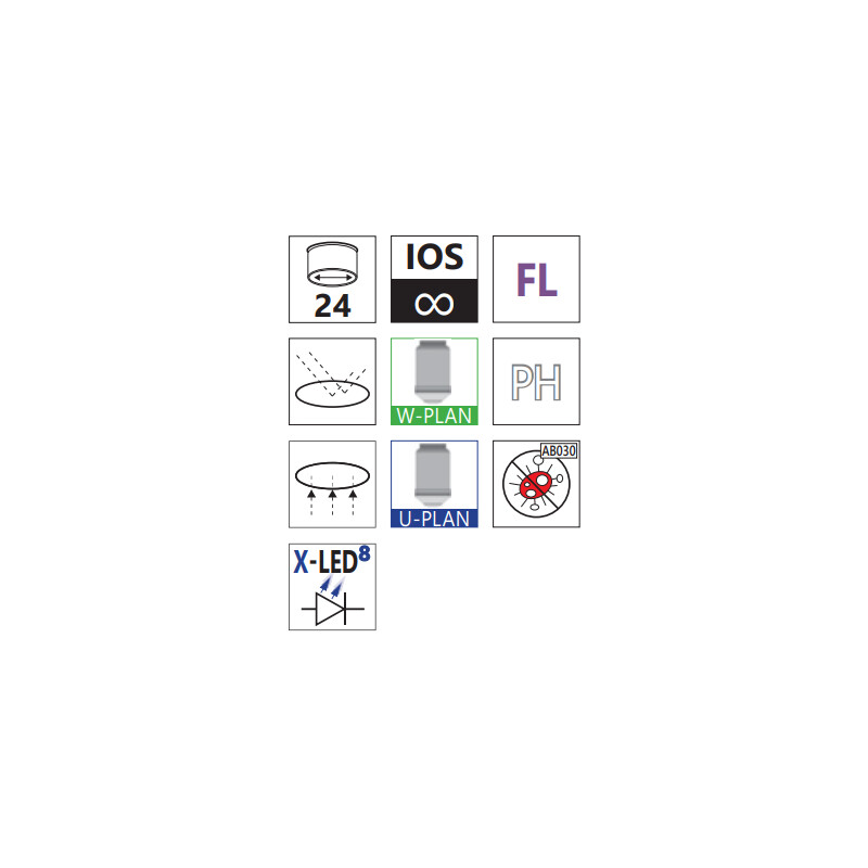 Optika Omgekeerde microscoop IM-5FLD, FL, trino, invers, 10x24mm,  AL/DL, LED 5W, 8W w.o. objectives