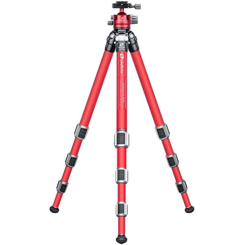 Leofoto Carbon tripod LA-324C + Ballhead LH-40 Athena Red