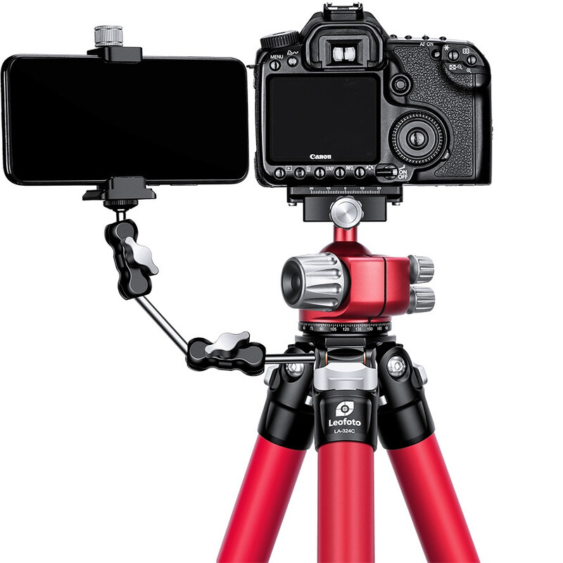 Leofoto Carbon tripod LA-324C + Ballhead LH-40 Athena Red