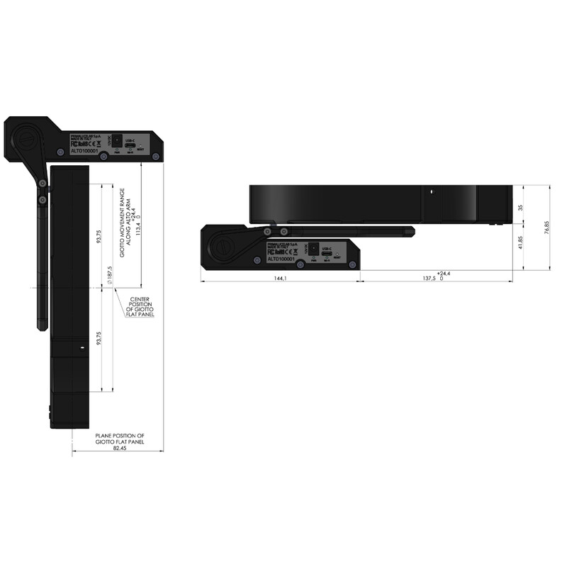 PrimaLuceLab Maschera flat field GIOTTO 185 mit ALTO-Teleskopabdeckung