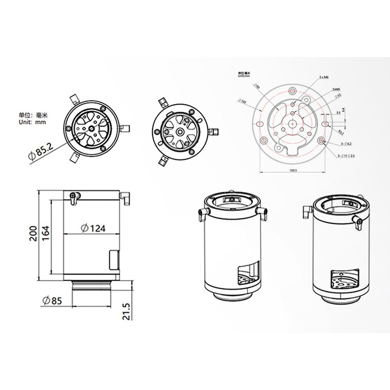 ZWO Prolunga per colonna PE200 column extension