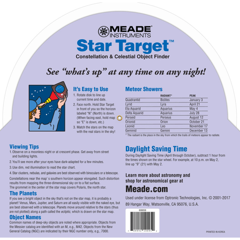 Meade Star chart planisphere