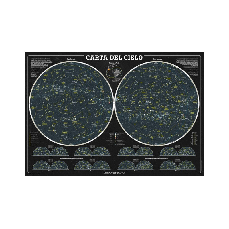 Libreria Geografica Póster Il Cielo - Carta Astronomica