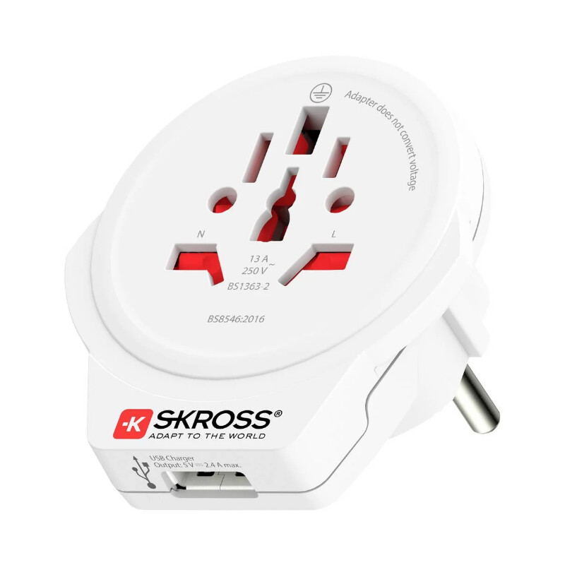 Skross Power pack Travel adapter World to Europe USB 1.0