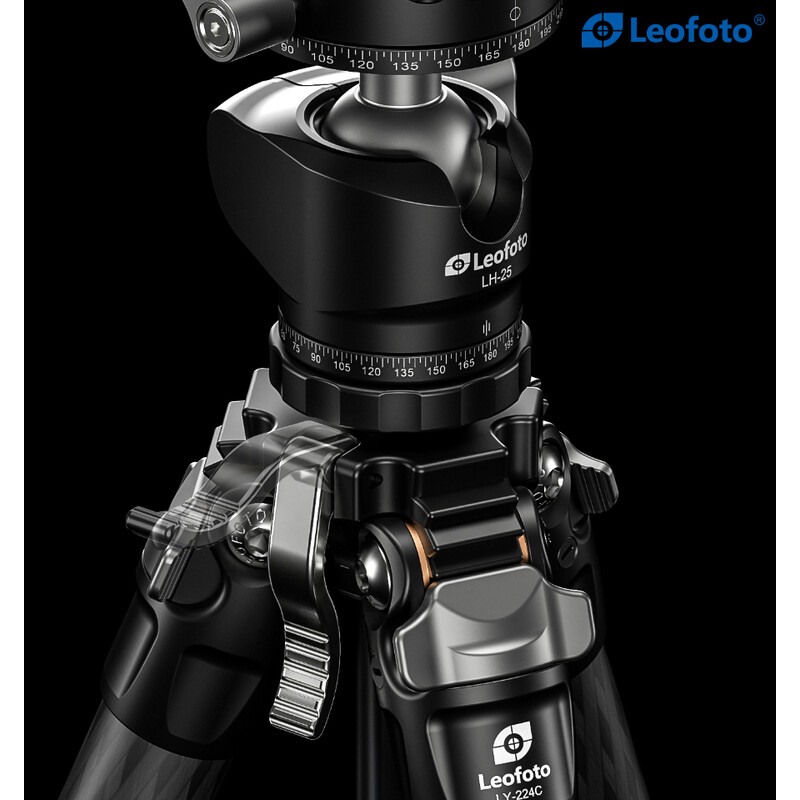 Leofoto Carbon tripod LY-224C Mr.Y + Ballhead LH-25 R Black