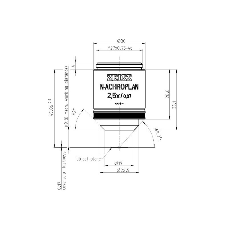 ZEISS Objective N-Achroplan 2.5x/0.07 M27