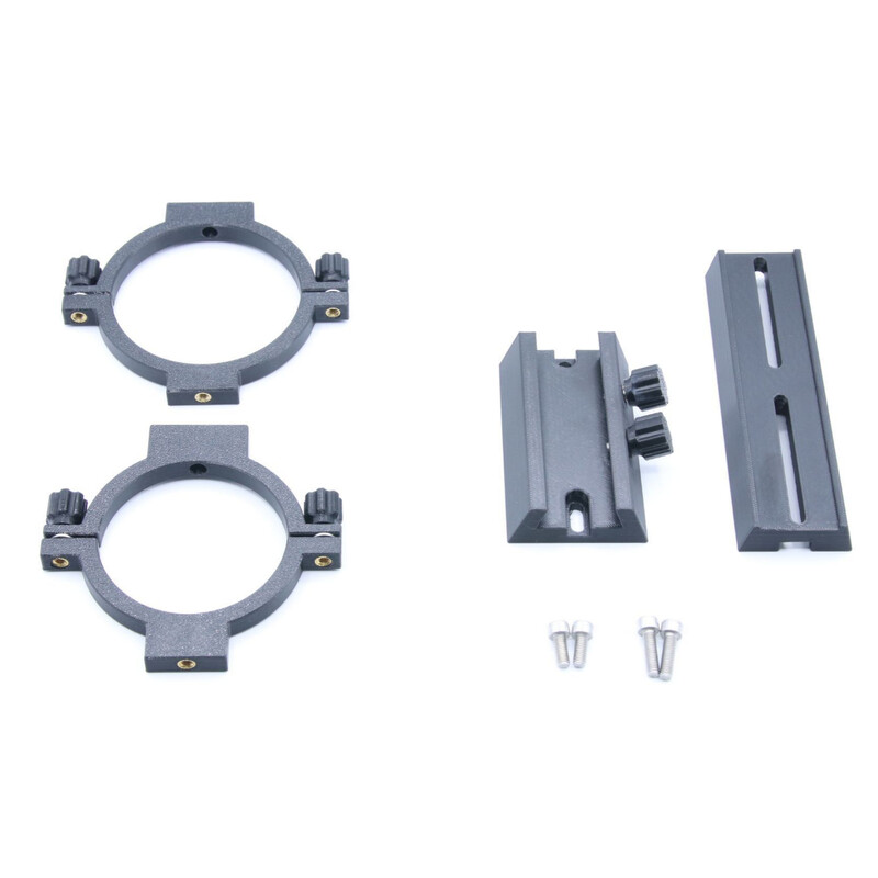 Astroprints Tube clamps with finder base and Prism rail for Samyang 135 mm f/2 lens