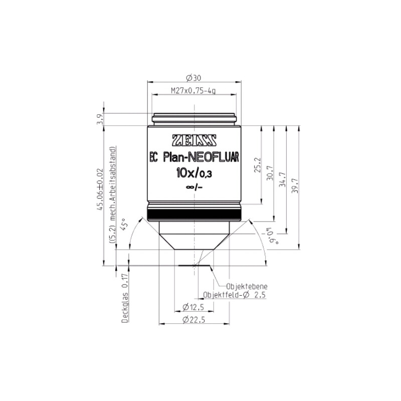 ZEISS Objective EC Plan-Neofluar, 10x/0.3 wd=5.2mm