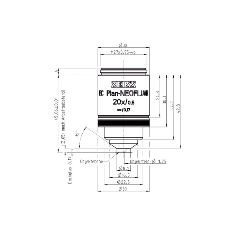 ZEISS Objective EC Plan-Neofluar, 20x/0.50 wd=2.0mm