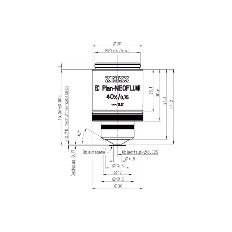 ZEISS Objective EC Plan-Neofluar, 40x/0.75 wd=0.71