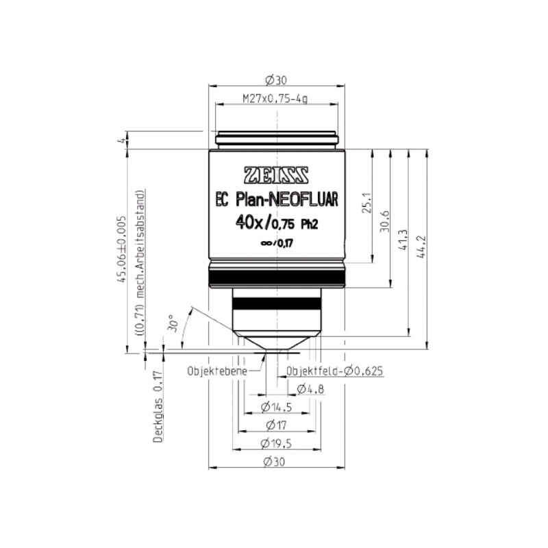 ZEISS Objective EC Plan-Neofluar,Ph2 , 40x/0.75, wd=0.71