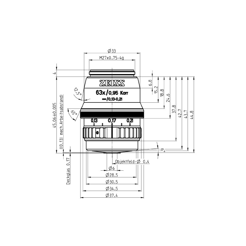 ZEISS Objective lens EC Plan-Neofluar, 63x/0.95 corr wd=0.12